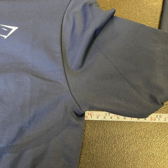 NWT Gymshark Navy Everyday Seamless Long‎ Sleeve Crop Top L Body Fit - Picture 6 of 8